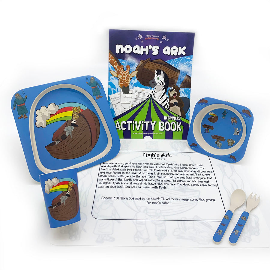 Noah’s Ark Tableware Set & Activity Book Bundle